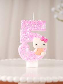 1pc Sanrio Kawaii Hello Kitty Holiday Celebration Candle, Cute Hello Kitty Number Candle Suitable For Birthday Party, Holiday Countdown, Christmas, Thanksgiving Gift And More - Multicolor - View 16
