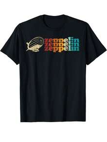 Camiseta de Algodón Retro Vintage Zeppelin Sunset 70s 80s Dirigible Desgastado Diseño Divertido DIY para Hombres, Suave, Transpirable y Cómoda, Casual y Deportiva, Regalos de Pascua y Día del Padre, TALLA GRANDE, L-5XL, Ropa para Todas las Estaciones Diseño Nostálgico Material Suave y Transpirable, TALLA GRANDE - Negro - Ver 6