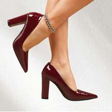 Women's Patent Leather Block Heel Pumps – Elegant Pointed-Toe High Heels For Work, Parties & Special Occasions Step Into Timeless Elegance With Our Women's Patent Leather Block Heel Pumps, The Perfect Blend Of Sophisticated Style And All-Day Comfort. Featuring A Sleek Pointed-Toe Silhouette And A Sturdy Block Heel, These Women's High Heels Offer A Flattering Lift Without Sacrificing Stability, Making Them Ideal For Long Workdays, Glamorous Evening Parties, Weddings, And Every Special Occasion In Between. Crafted From Glossy Patent Leather In A Curated Palette Of Rich Hues-Including Deep Burgundy, Vibrant Yellow, Classic Black, And Rich Green-These Pumps Add A Bold, Polished Touch To Any Outfit, Seamlessly Transitioning From Office Chic To After-Hours Glamour. - 熱烈紅色 - 查看 10