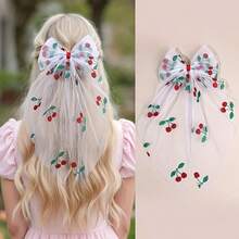 1PCS Wind Romantic Red Heart Bow Hairpin - Women's Long Hair Decorative Headgear - trái tim - Xem 5