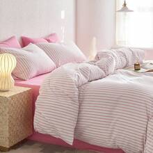 CAQQA 3 Pieces Turkish Cotton Woven Duvet Cover Set | Duvet Cover And Pillowcase, Modern Bedding For Bedroom, 135*200 Cm, 150*200 Cm, 200*200 Cm, 200*220 Cm, 220*240 Cm - Pink - View 5