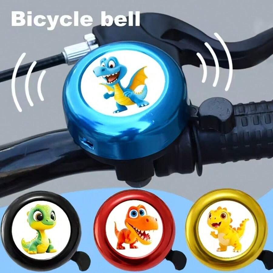 1pc Cool Dinosaur Pattern Bicycle Bell, Suitable For Bikes, Skateboards, And Balance Bikes, Outdoor Recreation, Modern Design, Durable Material, Vibrant Colors, Skateboard Bell, Lightweight Bell, Highquality Bell, Skateboard Accessory