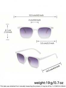 1pc Boys' And Girls' 6-14Y Polycarbonate Square Frame Versatile Fashion Glasses, For Travel Festival Party With Glasses Box - Multicolor - View 9