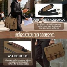 CYPNRAINSMORE Portafolios para Hombre 15.6 Pulgadas - Maletin para Laptop Hombre Impermeable Portafolio de Lona para Laptop con Bandolera Ajustable Vintage Bolso Messenger Bag - MarrónFashion - Marrn - Ver 2
