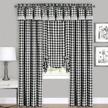 Home Decor - Cortina de ventana con panel de cuadros de búfalo, 42 pulgadas de ancho, 95 pulgadas de largo, cuadros blancos y negros, cortinas de campo filtrantes de luz para recámara, sala de estar y comedor - Negro/blanco - Ver 1