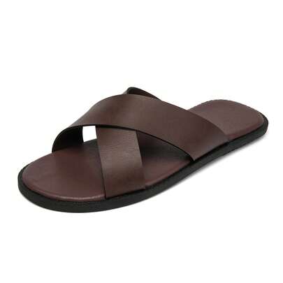 Men's Summer Outdoor Criss-Cross Sandals, Breathable Beach Slippers, New Casual Hiking Flip Flops, Comfortable Street Fashion Slides
