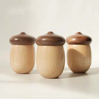 Walnut Wood Toothpick Holder, Creative, Cute Cartoon Acorn Toothpick Jar, Portable And Simple Toothpick Storage Box.