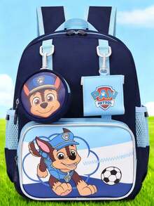 1个汪汪队立大功卡通人物印花大容量午餐包，适合野餐、露营、旅行、居家使用，适合家庭、学生，包含Gravel、Skye、Chase和其他角色图案。 - 彩色 - 查看 5
