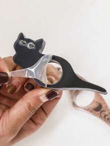 1个波西米亚风龙月猫造型亚克力动物主题拇指戒指书签，哥特式阅读配件，创意翻页器，解放双手的阅读工具，适合爱书人士、小说爱好者、书桌读者、营造夜间阅读氛围、打造暗黑奇幻风格的家庭办公室卧室咖啡休息阅读场景，独特的书籍装饰书签 - 彩色 - 查看 5