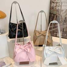 Pink Tote Bag For Women, Fashionable Large Capacity Handbag With Bowknot Versatile Shoulder Handbag, Christmas Gifts, Valentine's Day And New Year Gifts - 粉色 - 查看 6