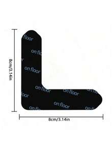 4/8/16片装可重复使用地毯防滑贴，双面地毯胶带，PU材质可水洗防滑垫，可定制，防止地毯移动和卷边，适用于硬木地板和瓷砖。 - 黑色 - 查看 5