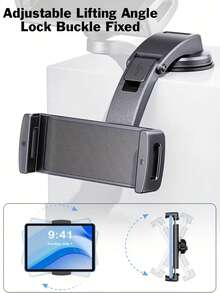 4.7-14 Inch 360° Rotation Anti-Shake Car Phone & Tablet Mount | Upgraded Strong Suction Cup For Dashboard/Windshield | Universal Fit Compatible With Iphones/Smartphones/IPads | Non-Slip ABS Holder | Stable For Car Navigation | All Vehicles Car Interior Accessories Compatible With IPhone, Android Phone, Gift For Birthday, Family, Friends Gifts Birthday Driving Car Accessories Car Phone Holder Strong Load-Bearing - Black - View 9