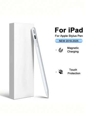 Stylet compatible avec iPad 6e à 11e génération - Charge rapide x2 - Compatible avec les iPad Pro 11"/12,9"/M4, iPad Air 3/4/5/M2/M3 et iPad Mini 5e/6e génération (2018-2024) - Blanc