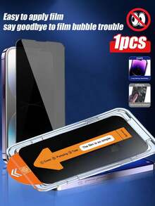 1 Stück kompatibel mit Apple Modellen Auto-Ausrichtung Bildschirmschutzfolie aus gehärtetem Glas, Blickschutz, Staubschutz, blasenfrei, einfach anzubringen, kratzfest, fingerabdruckfest, stoßfest, kompatibel mit Apple X/XR/11/12/13/14/15/16/16 Plus/16 Pro/16 Pro Max/16e/17/17 Air/17 Pro/17 Pro Max gesamte Serie - Schwarz - Übersicht 17