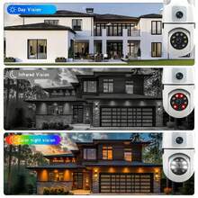 8MP Dual Lens WiFi Security Camera, Full-Color Day & Night Vision, PTZ Tracking & Motion Detection, Wireless Alarm, Two-Way Audio, Dual-Screen App Control, Cloud/SD Card Storage, USB Powered, Wall-Mountable Design, Suitable For Home/Yard/Shop Monitoring | Modern Security Camera With Advanced Features - White - View 7