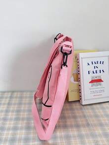 帆布手提袋，适合学生，单肩包，斜挎帆布包，多功能大容量背包 - 西瓜粉 - 查看 7