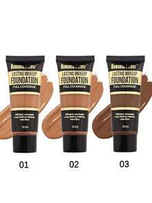 Romantic Flower 1pc 30ml Full Coverage Natural Matte Oil-Control Foundation, Long-Lasting Non-Transfer Makeup Base