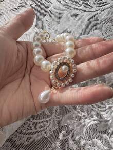 Collar de perro o gato ajustable con perlas, joya con colgante de diamante, accesorios de moda y lujo para mascotas, para bodas, cumpleaños, bailes de graduación y disfraces - Multicolor - Ver 8