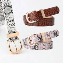 New Women's Belt With Snake Pattern Decoration, Simple Belt, Women's Jeans Belt Paired With Dress Belt - Nhiều màu - Xem 12