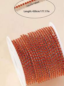 177.17/359.84 Inch Length, 2/3mm Width Sewing Glass Rhinestone Chain For Clothing Accessories, Bag And Shoe Home Decoration DIY - Multicolor - View 56