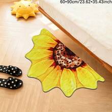 Thảm chùi chân hình bán nguyệt họa tiết hoa hướng dương mùa xuân, 1200g/㎡, sợi polyester mềm mại, có thể giặt được, dày 10mm, đế chống trượt TPR, thảm trang trí chống trượt thân thiện với da, có thể giặt được, dễ bảo quản, thiết kế hình chữ nhật, thích hợp cho lối vào, hành lang, phòng tắm, phòng ngủ, phòng khách, phòng ăn, thảm chống trượt trong nhà, trang trí phòng, trang trí nhà cửa, thảm chùi chân đa năng, quà tặng ngày lễ - Nhiều màu - Xem 9