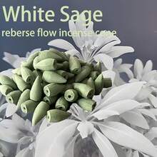 50/100/150/300颗白鼠尾草香锥，芳香倒流香锥，薰衣草檀香沉香珠，适用于瑜伽、冥想、居家、卧室、厨房、花园、茶室、办公室、酒店、放松、舒缓压力、节日礼品