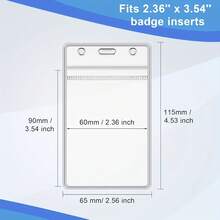 5 Transparent Heavy Duty Vertical ID Card Holders With Waterproof Zipper Plastic Badge Holders, Suitable For Office And School Document Protectors - 5pcs - View 6