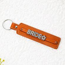 Custom Rhinestone Name Keychain, Personalized Leather Car Accessory, Letter Keychain, Backpack Charm - Multicolor - View 21