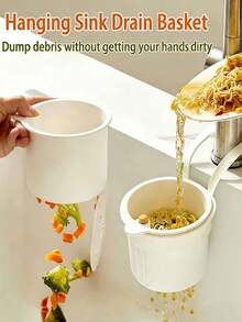 Press-Type Hands-Free Draining Basket, Food Residue Filter Basket, Hanging Sink Draining Basket, One-Button Press Draining Basket, Kitchen Plant Rack, Faucet Draining Basket, Detachable Draining Basket, Kitchen Storage, Sponge Draining - Multicolor - View 3