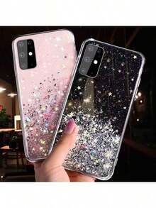 这款闪亮手机壳兼容三星 Galaxy A17、A07、A14、A15、A16 5G、A26、A36、A56、A55、A35、A25、A05S 以及 S25、S24、S23、S22、S21、S20、S25 FE、S24 Plus、S22 Ultra 和 17、16、15、14、13、12、11 Pro Max Plus / 也兼容 Redmi 11、12、13、14、C、Note 8、9。柔软硅胶材质,全方位保护,适合作为礼物送给男孩女孩。国际版,非国内版。 - 黑色 - 查看 4