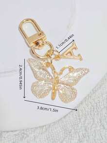 时尚创意渐变闪亮蝴蝶字母钥匙扣，A-Z字母款式，优雅独特，可挂在女士包包或车钥匙上。DIY手机和包包挂件，生日、节日、派对、乔迁、母亲节、教师节、复活节、情人节、朋友聚会、毕业季、返校季小礼物，送给朋友或家人的独特可爱礼物。 - 彩色 - 查看 8