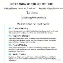 1件手工波西米亚风混色椰壳木珠项链，夏季海滩饰品，适合女性和情侣佩戴 - 混色 - 查看 8