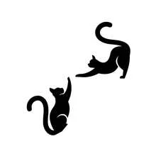 1pc Minimalist Cat Silhouette Wall Sticker - Solid Color Kitten Pattern Set, Self-Adhesive Removable Decal, Suitable For Cat Lovers Home Decor On Light Switch Panels - Simple Elegant Cat Wall Sticker, Peelable For Entryway, Bedroom, Living Room Light Switch And Outlet Panel Decoration - Modern Black Cat Silhouette Set, Perfect Match For Your Wall - Black - View 6