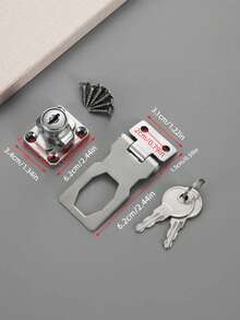 1 Set Stainless Steel 2-In-1 Lock With Lock Plate - Suitable For Desks, File Cabinets, Wardrobes, Etc. | 90 Degree Locking, Includes Keys - Ideal For Home, Office And Hotel Security Protection - Multicolor - View 8