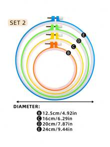 4 Pieces Per Set Colorful Round DIY Embroidery Hoops, Cross Stitch Embroidery Frames, Punch Needle Embroidery Hoops, Made Of High-Quality PP Material, Very Durable And Resistant To Deformation And Breakage, Finished Handmade Products Can Be Used As Halloween And Christmas Decorations, Phone Keychains, Crossbody Bag Charms, Clothing Accessories, Backpack Charms, Hair Accessories, Desk And Bedside Decor, Car Hanging Ornaments, 4 Sets Available - Multicolor - View 13