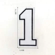 1pc Large White Embroidered 0-9 Number Clothing Patch, Number Badge Applique For DIY Clothing, Jackets, Coats, Ironing Patch - Apricot - View 9