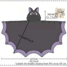 保暖可穿戴蝙蝠主题毯子。蝙蝠披肩，带帽蝙蝠斗篷，可穿戴，可机洗。新年礼物，情人节礼物。 - 彩色 - 查看 7