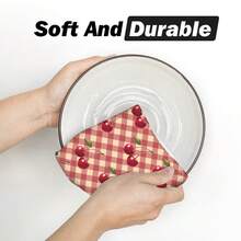 Bộ 2/4 khăn lau bát đĩa in họa tiết quả anh đào, khăn lau siêu thấm hút làm từ sợi microfiber hiện đại, khăn lau bếp, khăn rửa chén, khăn lau nhà, khăn tay, khăn trà, cực mềm và thấm hút cao, trang trí nhà bếp, quà tặng cho hàng xóm, quà tặng cho mẹ, quà sinh nhật, quà tân gia cho bạn bè, đồ dùng nhà bếp thiết yếu, nhu yếu phẩm hàng ngày. - Nhiều màu - Xem 6