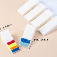 6pcs Makeup Sponge Mini Applicator Wedges, Triangle Cosmetic Sponges For Foundation, Blush, Eye Shadow, Blending And Smoothing, Disposable, Latex Free - White - View 8
