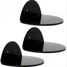 3pcs Acrylic Floating Shelves, Suitable For Wall Decor, Displaying Plants, Flowers, Toys, Candles, Ideal For Home Organization, Also Applicable To Hallway, Bedroom, Living Space, Can Be Used As Christmas Decor, Wall Decor Or Elegant Room Decor - Multicolor - View 8