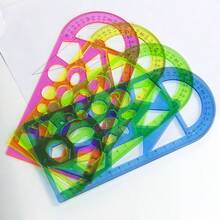 1pc Multi-Functional Geometric Template - Protractor And Drawing Measurement Tool, Suitable For Precise Sketching, Design And Art Projects, Excellent Stationery And School Supplies, Ideal New Year Gift And Back-To-School Stationery,Ruler,Rulers - Multicolor - View 11