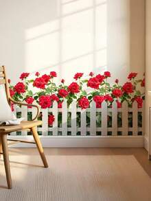 Hình dán tường hoa hồng leo, họa tiết hoa hồng đỏ hồng xanh theo chủ đề khu vườn lãng mạn, hình dán tường tự dính họa tiết bướm và hoa, thích hợp trang trí phòng ngủ, phòng khách, hành lang, tủ, văn phòng tại nhà, lớp học, phòng trẻ em, nhà kính. - Nhiều màu - Xem 3