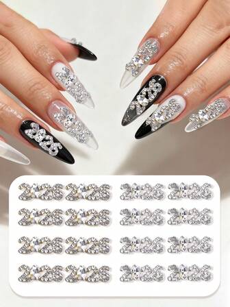 10 Pcs 2026 Alloy Drill Nail Gems,Nail Rhinestones Nail Supplies