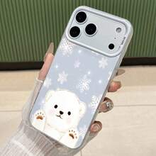Polar Bear Snowflakes Pattern Phone Case, Compatible with Samsung phone cases,  17,  16 Pro Max,  15 Pro Max,  13, and  12. Made of TPU material, providing shock and drop protection. It's a great gift for family, friends, winter lovers, birthdays, and the holiday season.,phone case,christmas,phone cases, case, 17 pro case,noël, 17 pro max case, 16 case, 48 pro case,christmas phone case,christmas decor,coque de téléphone,cute phone case - Blanco - Ver 3