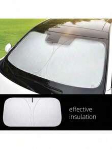 不透明汽车遮阳板，可折叠银色涂层挡风玻璃遮阳帘，汽车隔热防晒罩，加厚遮光前窗遮阳帘，SUV/轿车挡风玻璃紫外线防护罩，汽车配件遮阳挡板及隐私保护罩 - 遮陽擋 - 查看 8