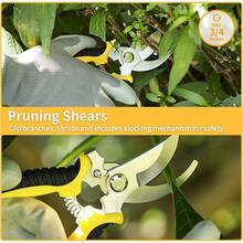 Garden Tools 9 Piece Heavy Duty Gardening Tools Set with Non-Slip Rubber Grip Stainless Steel Garden Tool Gifts for Women Husbands and Parents - Amarillo - Ver 4