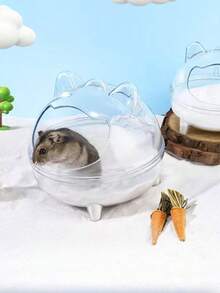 1件装仓鼠浴室，透明沙浴盆，仓鼠厕所，沙浴房，二合一，大型仓鼠笼配件，宠物沙浴盒，防溅设计，金熊浴沙容器，侏儒仓鼠清洁浴室，仓鼠免费 - 無色 - 查看 2