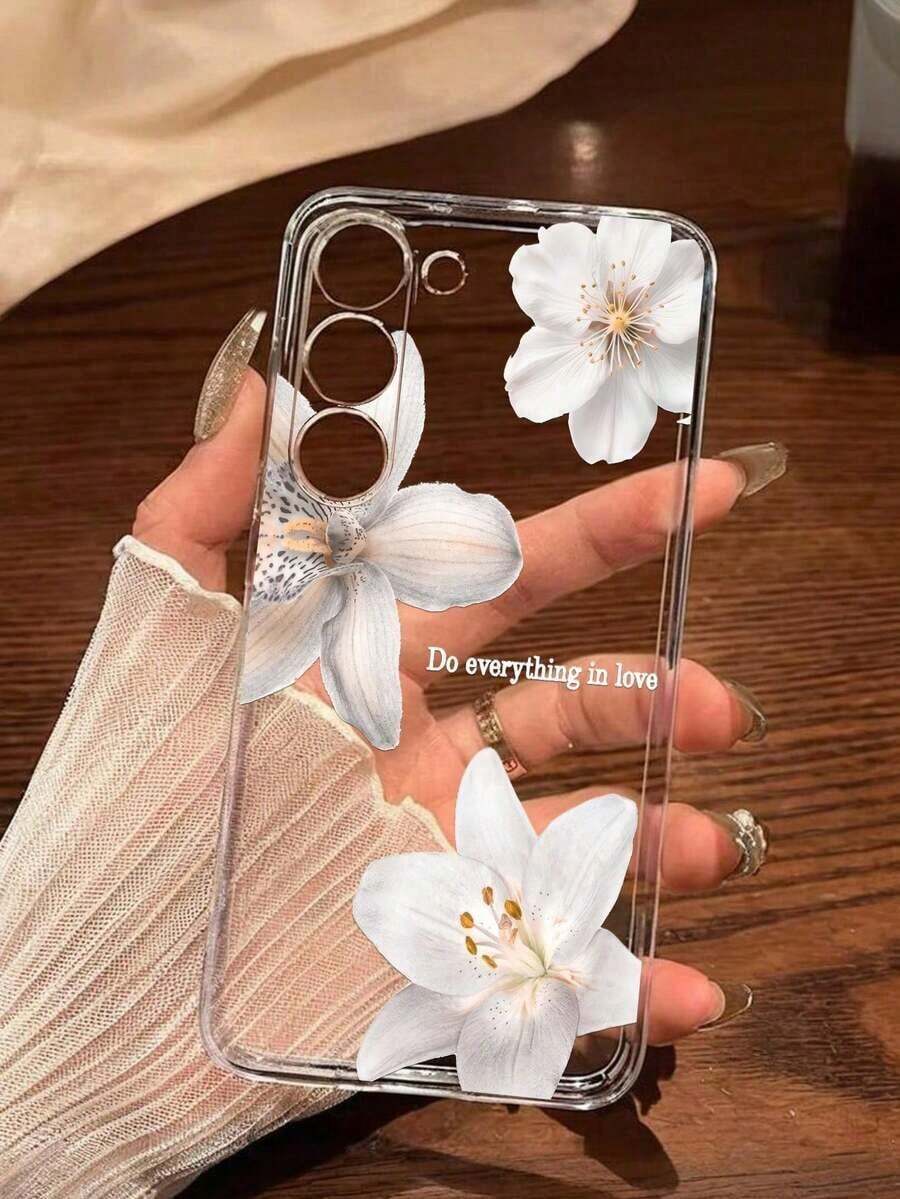 Una elegante funda para  con diseño floral de lazos y flores de cerezo, adecuada para los modelos  16E/15/14/13/12/11/PRO/PLUS/PROMAX/MINI. Compatible con las series  S/A/M/NOTE,  S/G/EDGE/E, Transsion SPARK/HANTOM/CAMON/INFINIX, las series Honor 400/Play/X/MAGIC, y los modelos de las series  14/Redmi/POCO/NOTE/K/A. Transparente, sencilla, elegante y duradera, fabricada con material TPU protector. Perfecta para San Valentín, Halloween, Navidad y otras ocasiones festivas: una opción ideal para uso personal o para regalar. - transparente - Ver 1