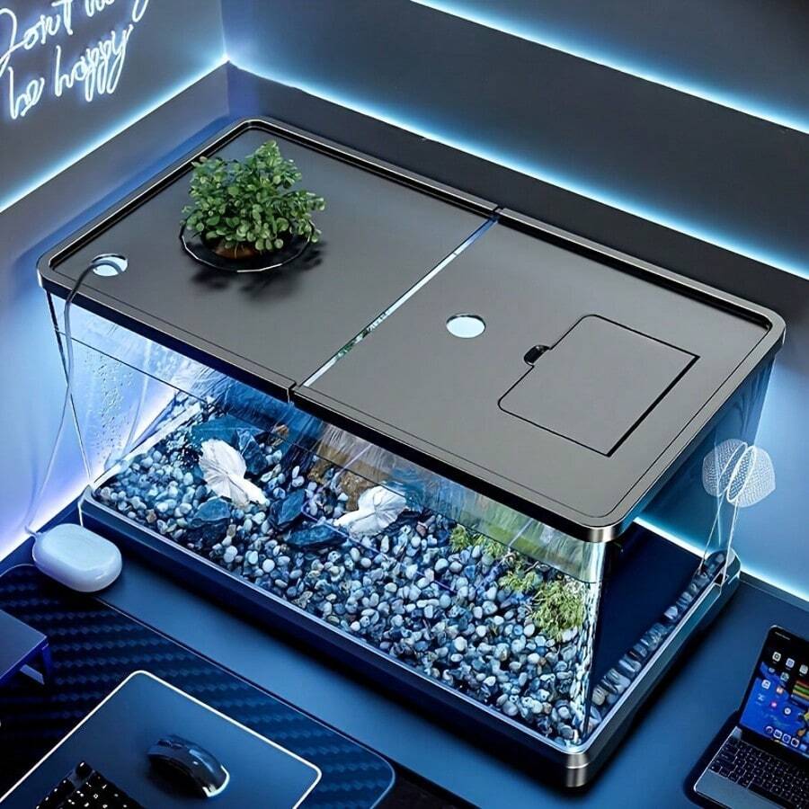 1pc Transparent Sealed Turtle Tank Without Decor, High Clarity Landscaping Fish & Turtle Habitat, Large Size Aquarium