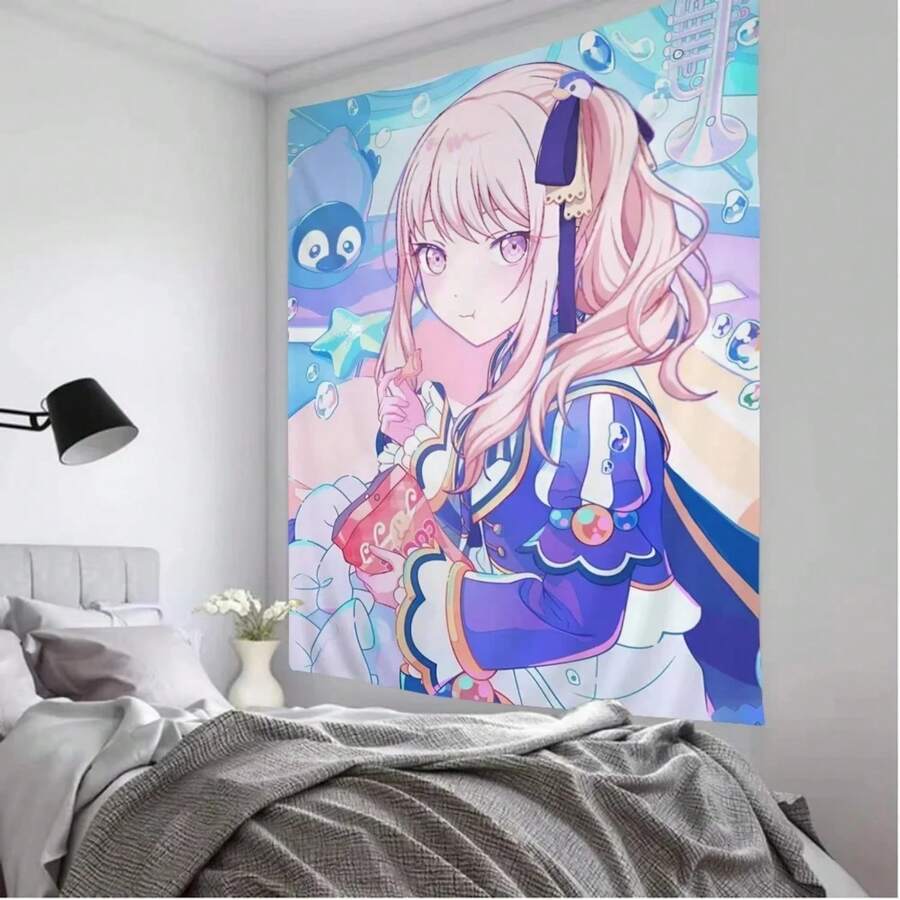 Kawaii Japanese  Akiyama Mizuki Wall Hanging Bohemian  Cute Core Room Decoration Aesthetic Home Decoration Items - 彩色 - 查看 1